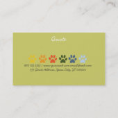 はっきりしたで、エレガントなペット付き添い 名刺 (裏面)