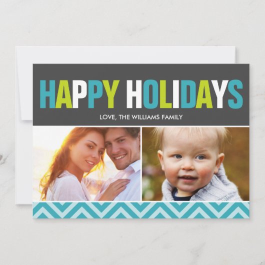 はっきりしたで、カラフルで幸せな休日カード シーズンカード (正面)