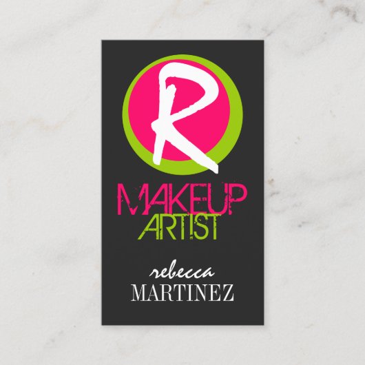 はっきりしたで、カラフルなMonogra 名刺 (正面)