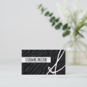 はっきりしたで、スタイリッシュなシマウマのプリントの名刺 名刺 (スタンド正面)