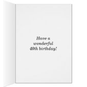 はっきりしたで、フェイクな木、フェイクな金ゴールドの第40誕生日 + 名前 (内側 (右))