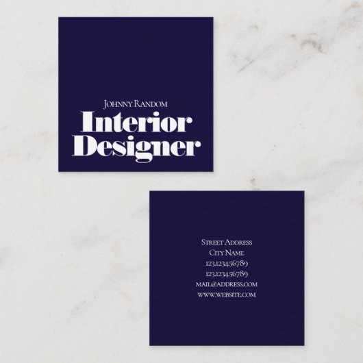 はっきりしたで、ミニマルなスタイル スクエア名刺 (正面/裏面)