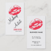 はっきりしたとエレガントPink Lipsメイクアップアーティスト 名刺 (正面/裏面)