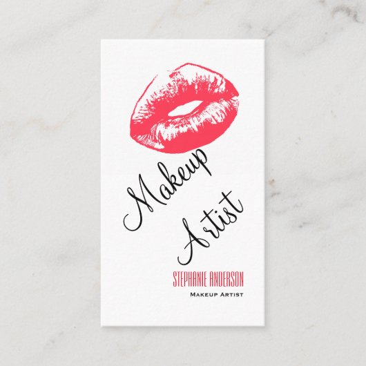はっきりしたとエレガントPink Lipsメイクアップアーティスト 名刺 (正面)