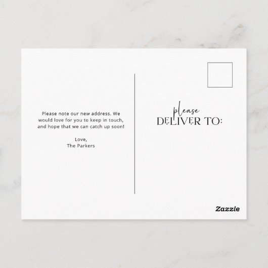 はっきりしたとモダン |お知らせポストカードの移動 ポストカード (裏面)