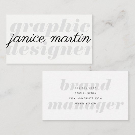 はっきりしたと筆記体 名刺 (正面/裏面)