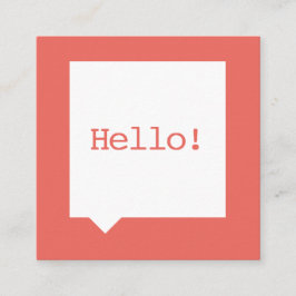 はっきりしたなこんにちは社会的な媒体のスピーチの泡サケ スクエア名刺