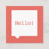 はっきりしたなこんにちは社会的な媒体のスピーチの泡サケ スクエア名刺 (正面)