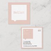 はっきりしたなこんにちは社会的な媒体のスピーチの泡赤面 スクエア名刺 (正面/裏面)