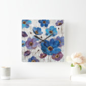 はっきりしたなアネモネ スクエア壁時計 (ホーム)