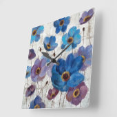 はっきりしたなアネモネ スクエア壁時計 (傾斜)