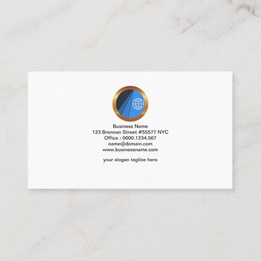 はっきりしたなオレンジボーダー灰色の紙の折目のデザイン 名刺 (裏面)