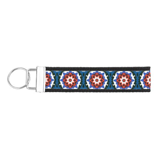 はっきりしたなオーナメントが付いているSuzaniパターン リストバンドキーホルダー (鍵左)