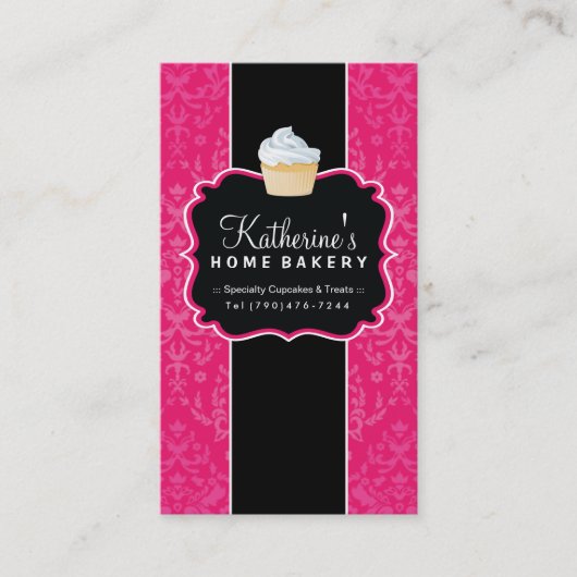 はっきりしたなカップケーキのベーカリーの名刺 名刺 (正面)
