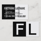 はっきりしたなコントラストの人目を引く白黒のプロフィールカード 名刺 (正面/裏面)