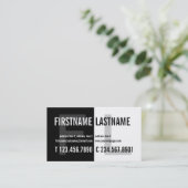 はっきりしたなコントラストの人目を引く白黒のプロフィールカード 名刺 (スタンド正面)