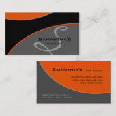 はっきりしたなサロンのスパの名刺のオレンジ灰色2 名刺 (正面/裏面)