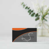 はっきりしたなサロンのスパの名刺のオレンジ灰色2 名刺 (スタンド正面)