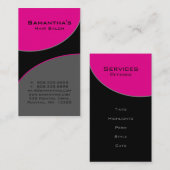 はっきりしたなサロンのスパの名刺のピンクの灰色 名刺 (正面/裏面)