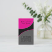 はっきりしたなサロンのスパの名刺のピンクの灰色 名刺 (スタンド正面)