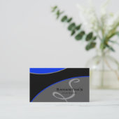 はっきりしたなサロンのスパの名刺のロイヤルブルー灰色2H 名刺 (スタンド正面)