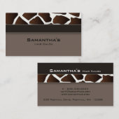 はっきりしたなサロンのスパの名刺の粋なキリンの茶色 名刺 (正面/裏面)