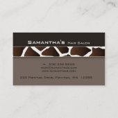 はっきりしたなサロンのスパの名刺の粋なキリンの茶色 名刺 (裏面)