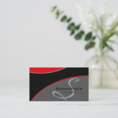 はっきりしたなサロンのスパの名刺の赤い灰色2 名刺 (スタンド正面)