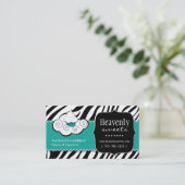 はっきりしたなシマウマのプリントのベーカリーの名刺 名刺 (スタンド正面)