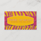 はっきりしたなシマウマのプリントの名刺 名刺 (裏面)