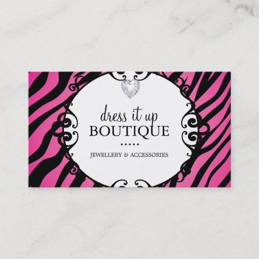 はっきりしたなシマウマのプリントの宝石類デザイナー名刺 名刺 (正面)