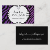 はっきりしたなシマウマのプリントの宝石類デザイナー名刺 名刺 (正面/裏面)