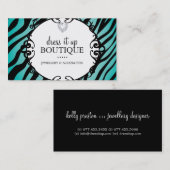 はっきりしたなシマウマのプリントの宝石類デザイナー名刺 名刺 (正面/裏面)