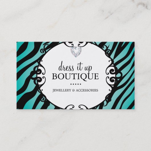 はっきりしたなシマウマのプリントの宝石類デザイナー名刺 名刺 (正面)