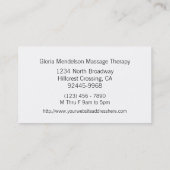 はっきりしたなショッキングピンクの花のマッサージのセラピーの名刺 名刺 (裏面)