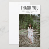 はっきりしたなシンプルの卒業生はタイポグラフィ感謝していしています サンキューカード (正面/裏面)