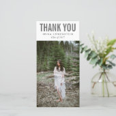 はっきりしたなシンプルの卒業生はタイポグラフィ感謝していしています サンキューカード (スタンド正面)