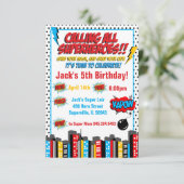 はっきりしたなスーパーヒーローの誕生日Inviation 招待状 (スタンド正面)