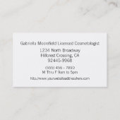 はっきりしたなダマスク織のティール（緑がかった色）の美容師の名刺 名刺 (裏面)