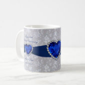 はっきりしたなダマスク織第45の結婚記念日のコーヒー・マグ コーヒーマグカップ (正面左)