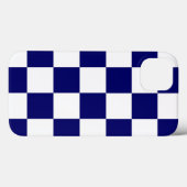 はっきりしたなチェック模様の海軍および白いパターン Case-Mate iPhoneケース (裏面 (横))