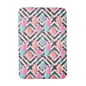 はっきりしたなデザインパターンのフラミンゴ バスマット (正面縦)