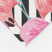 はっきりしたなデザインパターンのフラミンゴ フリースブランケット (角)