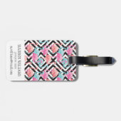 はっきりしたなデザインパターンのフラミンゴ ラゲッジタグ (裏面横)