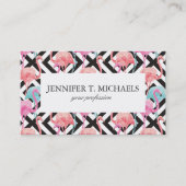 はっきりしたなデザインパターンのフラミンゴ 名刺 (正面)