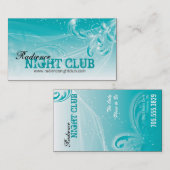 はっきりしたなナイトクラブの名刺のモダンで白いティール（緑がかった色） 名刺 (正面/裏面)