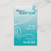 はっきりしたなナイトクラブの名刺のモダンで白いティール（緑がかった色） 名刺 (裏面)
