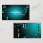 はっきりしたなナイトクラブの名刺のモダンな水の黒 名刺 (正面/裏面)