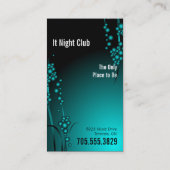 はっきりしたなナイトクラブの名刺のモダンな水の黒 名刺 (裏面)