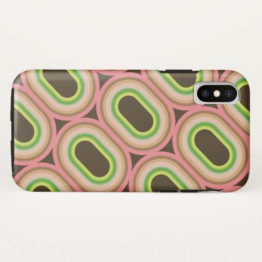 はっきりしたなネオンピンク及び緑のリング抽象的なパターン箱 Case-Mate iPhoneケース (裏面(横))